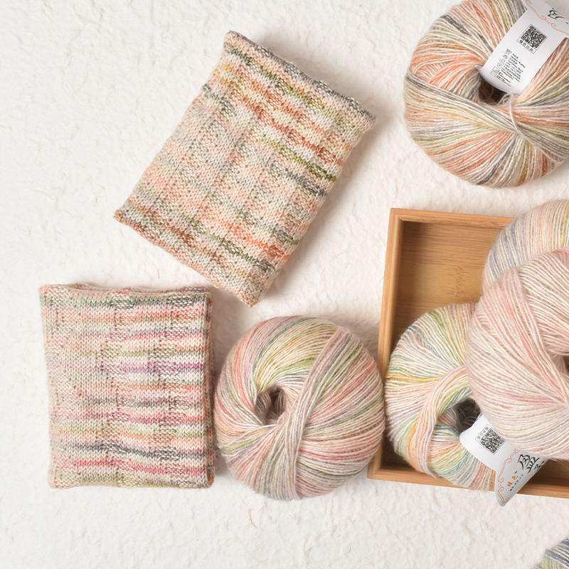 暖色段染喷毛棉线50g手编diy吊带裙中细棉线绿野仙踪毛线团,淘宝优惠券,粉丝福利购,淘宝优惠卷