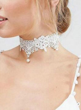 White Black Lace Choker Necklace Women Chocker tattoo choker