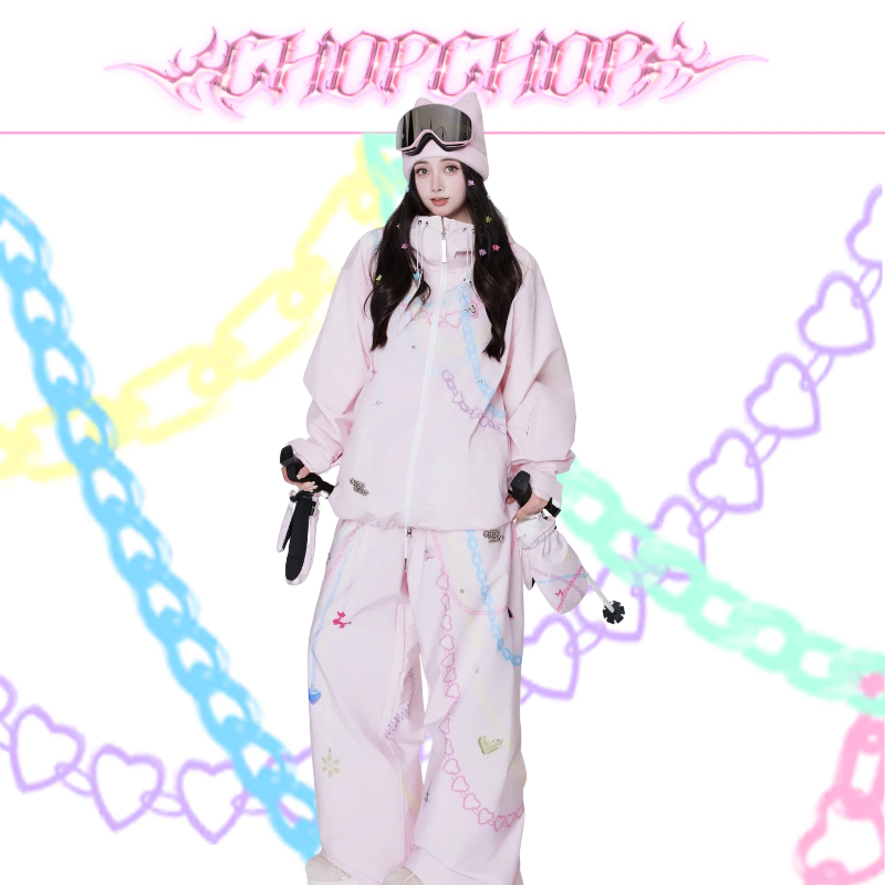 CHOPCHOP26新品【明星同款-霓虹链影】重工限定钉钻3L滑雪服套装,淘宝优惠券,粉丝福利购,淘宝优惠卷