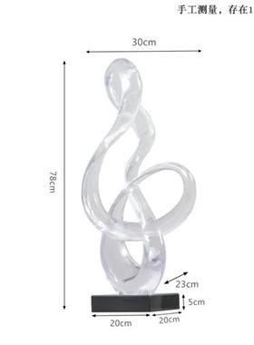 新中式海浪创意雕塑摆件客厅茶室样板间售楼处透明树脂雕塑摆件