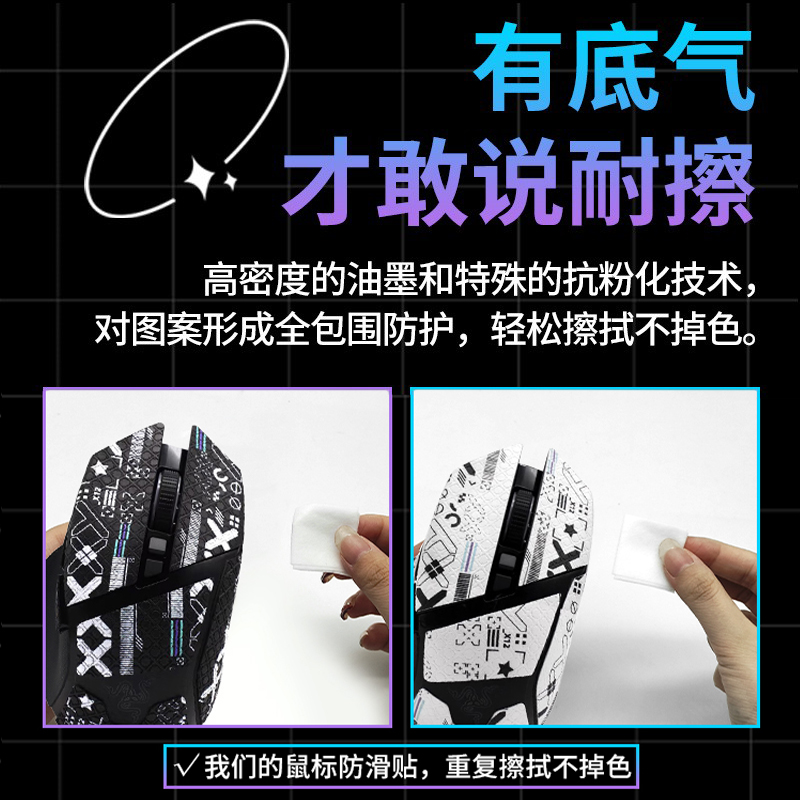 超薄鼠标防滑贴适用雷蛇巴塞利斯蛇V3 PRO/V3X极速版V2全包吸汗贴 - 图0