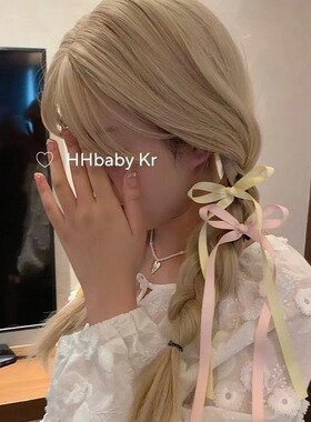 儿童配饰中长款多色系丝带芭蕾风蝴蝶结飘带女抓夹森系马尾装饰夹