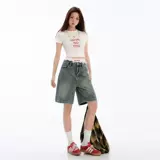 Ретро джинсовая юбка, шорты, летние штаны, 2025 года, высокая талия, свободный прямой крой, стройный силуэт