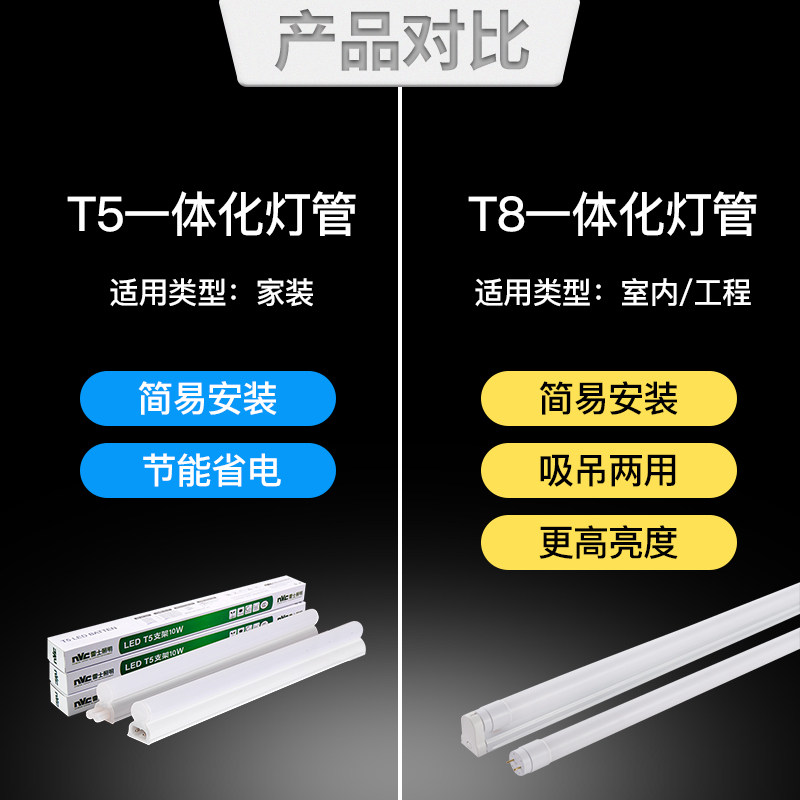 雷士照明led灯管t5灯管t8支架全套一体化家用节能长条日光灯管,淘宝优惠券,粉丝福利购,淘宝优惠卷