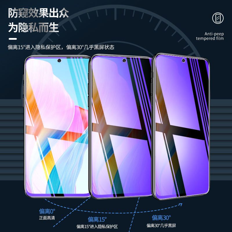 OPPOA1 5G防窥钢化膜全屏覆盖抗蓝光防偷窥a1的手机膜屏保适用于黑边防摔爆玻璃膜防滑超薄保护贴膜 - 图0