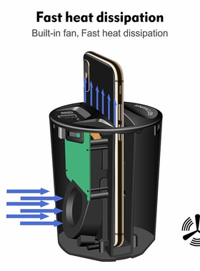 10W Fast Wireless Charger Car Charger Cup for iPhone 11 Pro