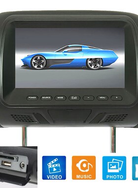 Universal 7” Car Headrest Monitor Rear Seat for connecting