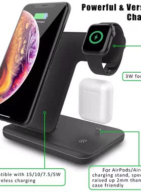 15W Wireless Charger 3 in 1 Fast Charging Stand for iPhone