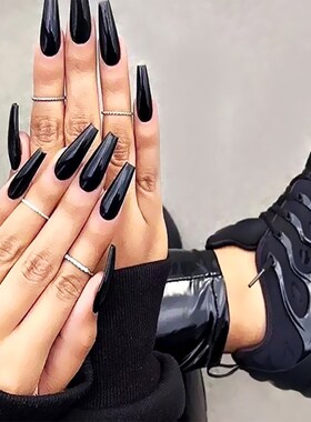 20Pcs Nude Color Glossy Full Cover Fake Nails Wearable Long