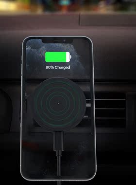 Black Magnetic 15W Wireless Car Charger Car Fast Charging H