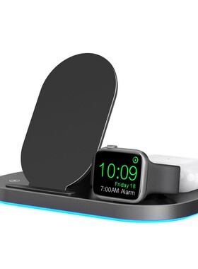 3 in1 Qi Fast Wireless Charger For Apple Watch 5 4 3 2 1 Qu
