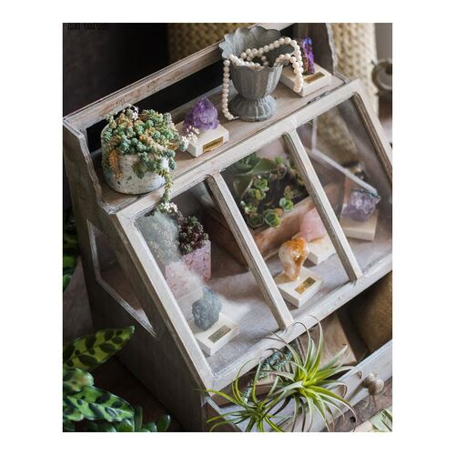 slanted design handmade antique solid wood small storage cab - 图3