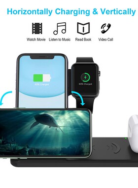 15W 4 in 1 Charging Station for Apple Watch Fast Qi Wireles