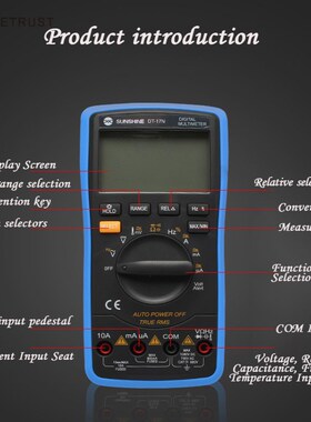 DT-17N Handheld Digital Multimeter LCD Backlight Portable Ma