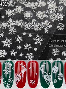 1 pieces stickers for christmas nails decals snowflakes env