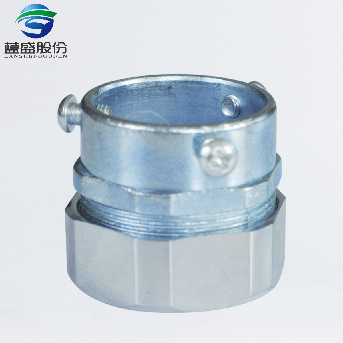 锌合金卡套式金属软管接头DKJ三柱式镀锌管与包塑管连接器管压盖_虎窝淘