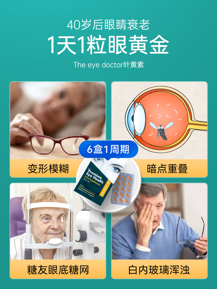 英国eyedoc糖网叶黄素胶囊无糖枸杞沙棘越橘非蓝莓中老年人保健品 - 图3