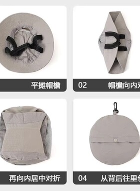 渔夫帽女2025新款专业冲浪帽水上运动遮阳防晒帽子男士夏沙滩盆帽