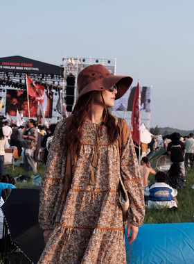 户外登山帽女防晒渔夫帽夏季露营大檐帽男女西部牛仔帽子遮阳帽
