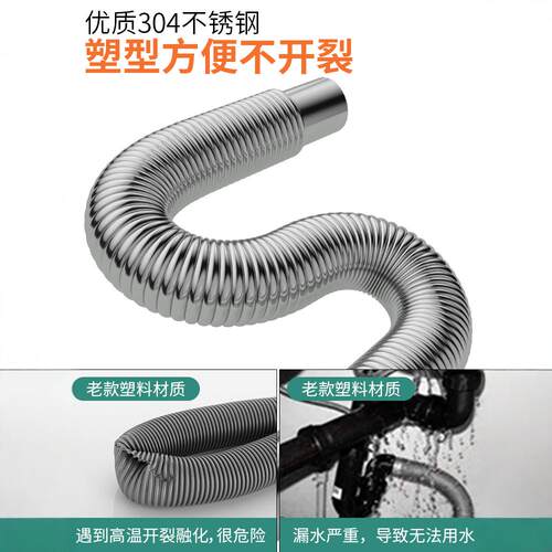 厨房洗菜盆下水管配件不锈钢双槽洗碗池水槽排水管防臭下水器套装 - 图1
