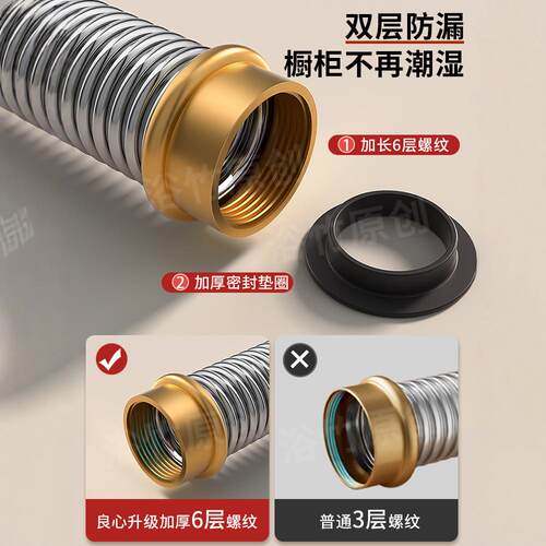 厨房洗菜盆下水管配件不锈钢双槽洗碗池水槽排水管下水器防臭套装 - 图3