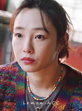 白百何同款彩色串珠项链