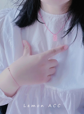 甜酷百搭小熊圆珠项链女