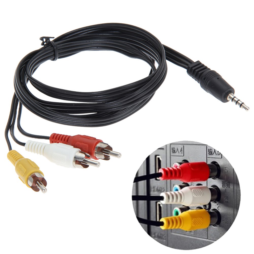 3.5mm Jack To 3 RCA Adapter Male Audio Video AV Cable AUX S - 图0