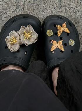 IOTS 甜美花朵蝴蝶珍珠鞋扣洞洞鞋花装饰配件卡通鞋花适配Crocs