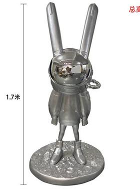 空山基机械姬电镀玻璃钢大型抽象人物雕塑商场酒吧KTV潮流装饰品