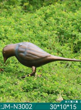 户外不锈钢仿铜小鸟鸽子雕塑售楼部庭院水池水景动物装饰美陈摆件