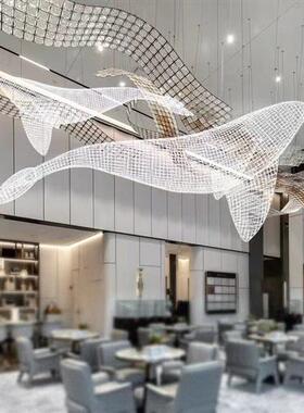 鲸鱼镂空雕塑不锈钢铁艺海洋动物摆件海豚金鱼悬挂吊装饰品定制