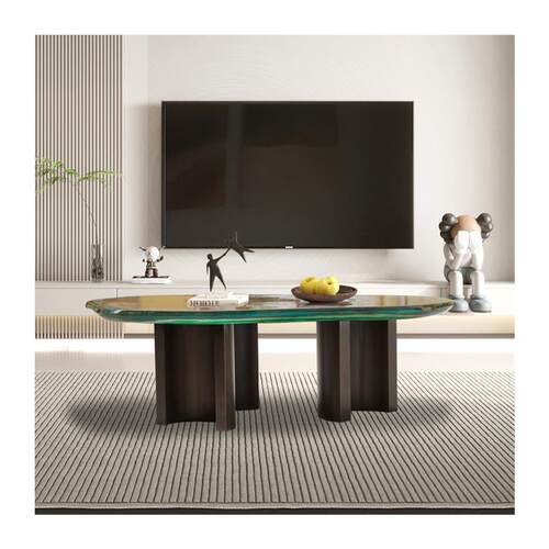 透明树脂茶台吧台座椅仿水晶茶几工艺品茶桌凳子组合软装家具定制 - 图3