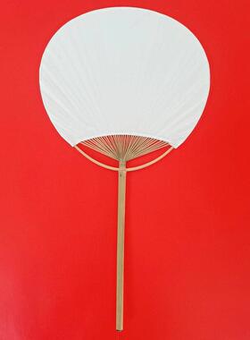 蓝布刺绣扎染蜡染一根竹剖丝团扇古风中国风旗袍空白布扇