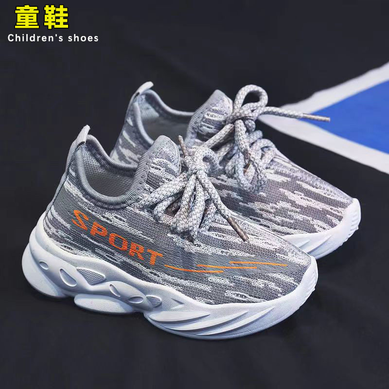新款儿童运动鞋春秋季加厚软底透气耐磨椰子鞋男女童鞋网面大童鞋