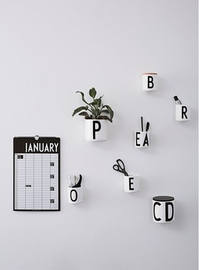 字母P骨瓷花盆花器摆设北欧简约