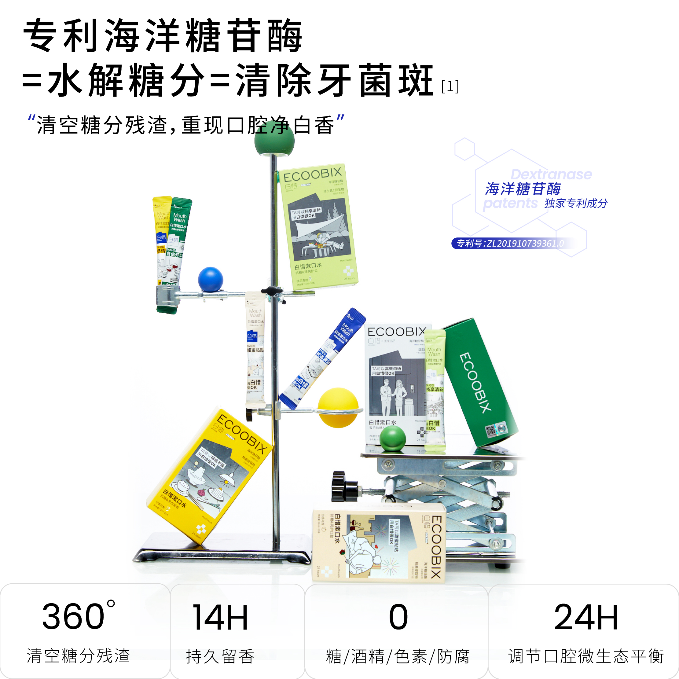 白惜抗糖便携装漱口水3盒装条装护龈净齿留香清新口气-图0