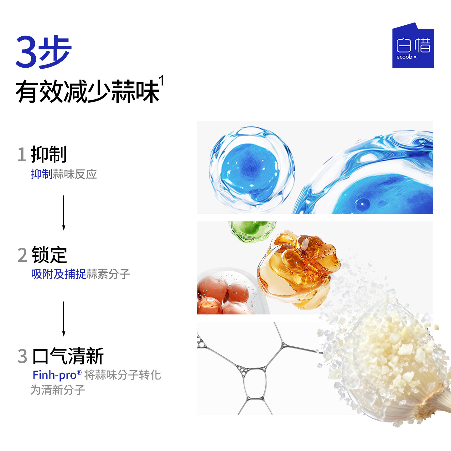 【蒜克星系列】白惜瓶装漱口水留香去蒜味清新口气防蛀益生菌