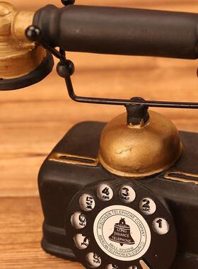 复古怀旧品老式话机机模型仿古小摆件电座视柜家电居装饰拍道照具