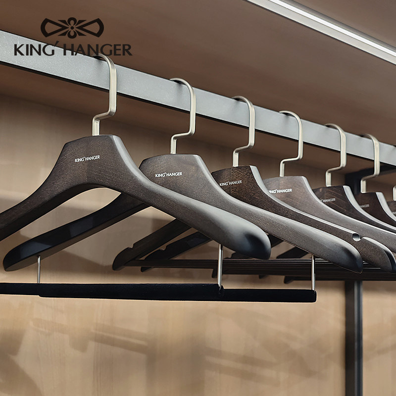 金领结高档黑色实木衣架衣柜衣帽架专用衣挂高端木质无痕防滑衣撑,淘宝优惠券,粉丝福利购,淘宝优惠卷