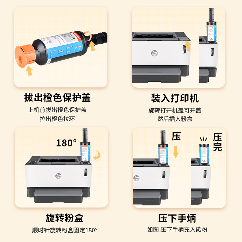 墨弘适用惠普NS1005C粉盒NS1020C 1020w MFP 1005c 1005W闪充粉盒w1108A碳粉W1109A鼓架HP 108A粉盒 - 图1