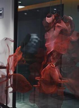 不锈钢抽象金鱼吊饰悬挂雕塑酒店大厅商场会展镂空鱼形挂件定制