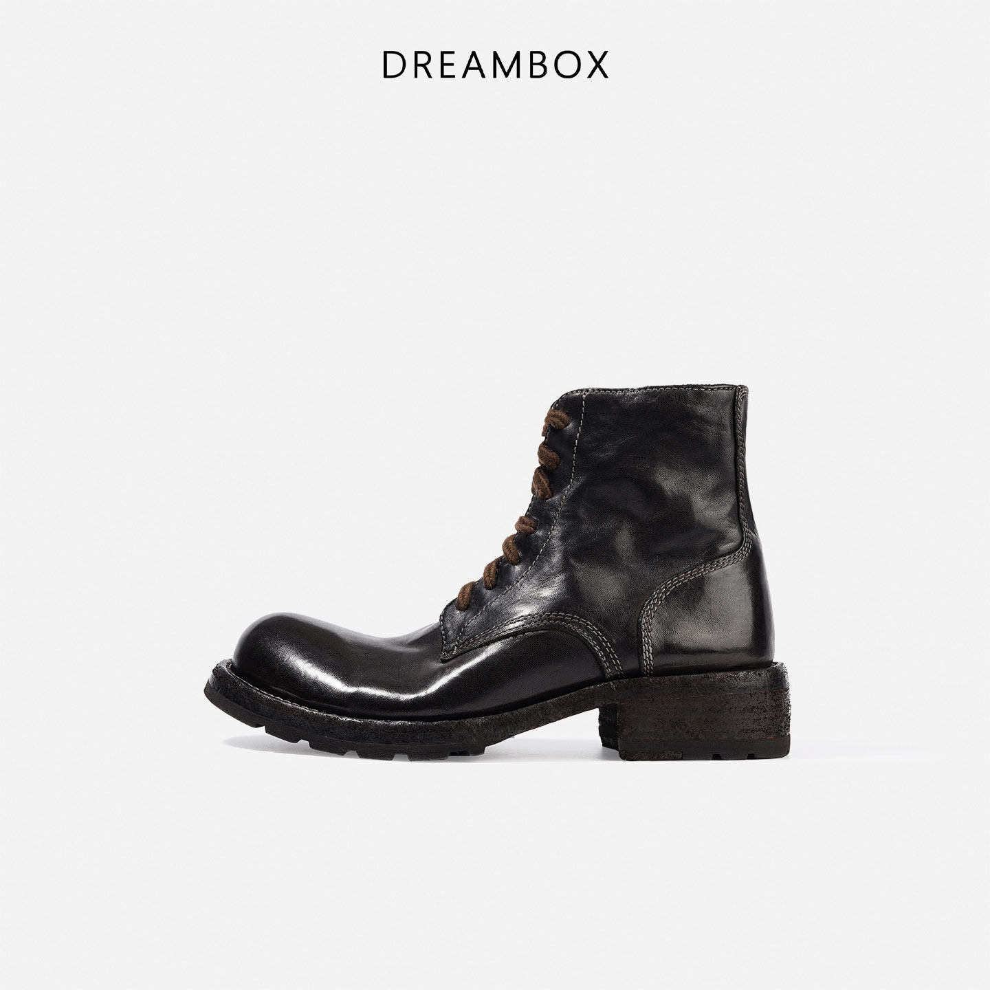 dreambox钧博水洗马皮英伦复古马丁靴2025秋冬新款时尚潮酷女靴,淘宝优惠券,粉丝福利购,淘宝优惠卷