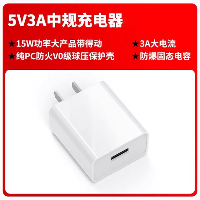 Charger head 5V3A source adapted to USB plug