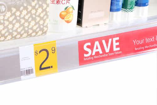 Glass Wood Shelf Data Strips -On Mechandise Price Tag Displa - 图3