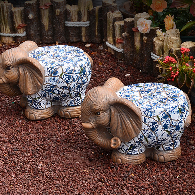 庭院大象墩子摆件新中式复古花园阳台别墅创意装饰品动物造型花架,淘宝优惠券,粉丝福利购,淘宝优惠卷