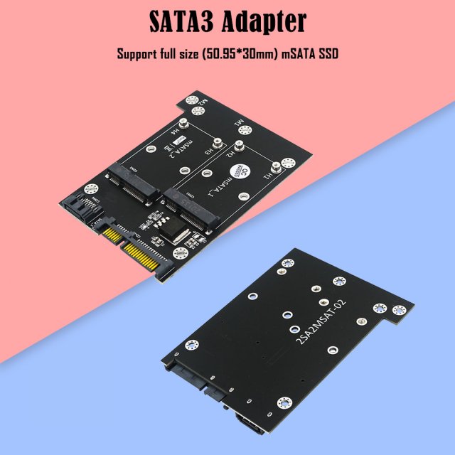 2 in 1 Msata SSD to Dual 2.5 inch SATA3 Adapter Support High-图1