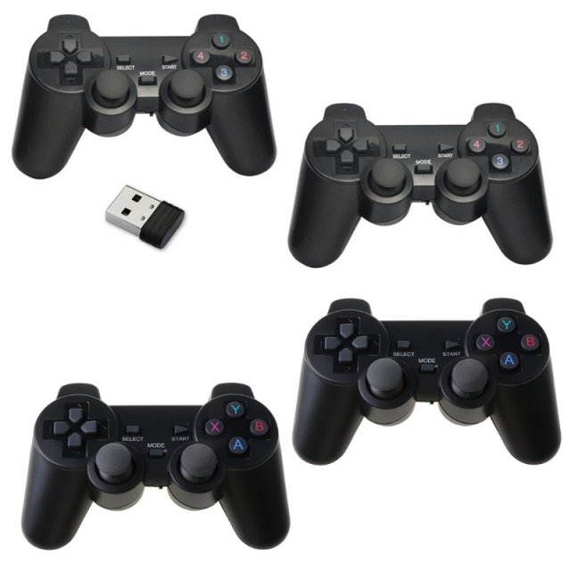 USB Wireless Double Handle Game Controller Joystick Vibratio - 图1