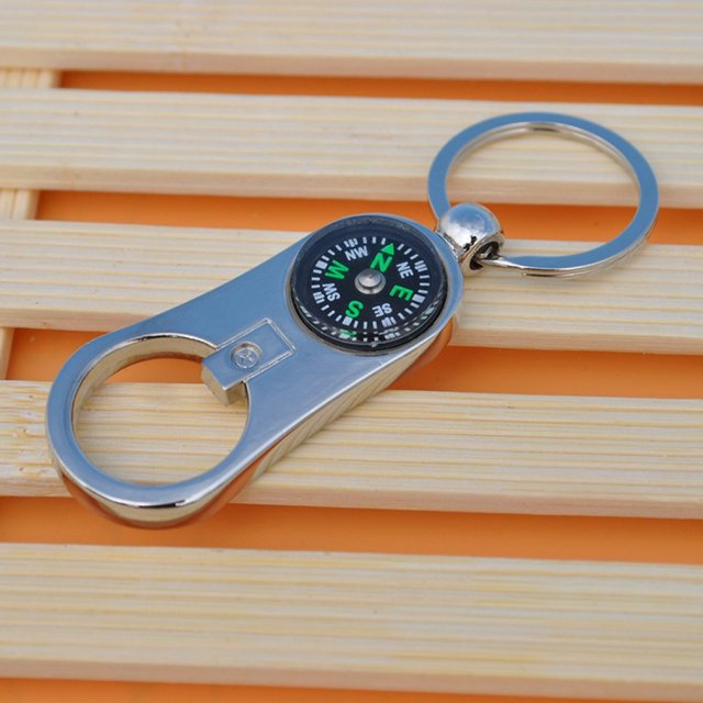 Compass Bottle Opener Keychain High-grade Metal Decoration K - 图2