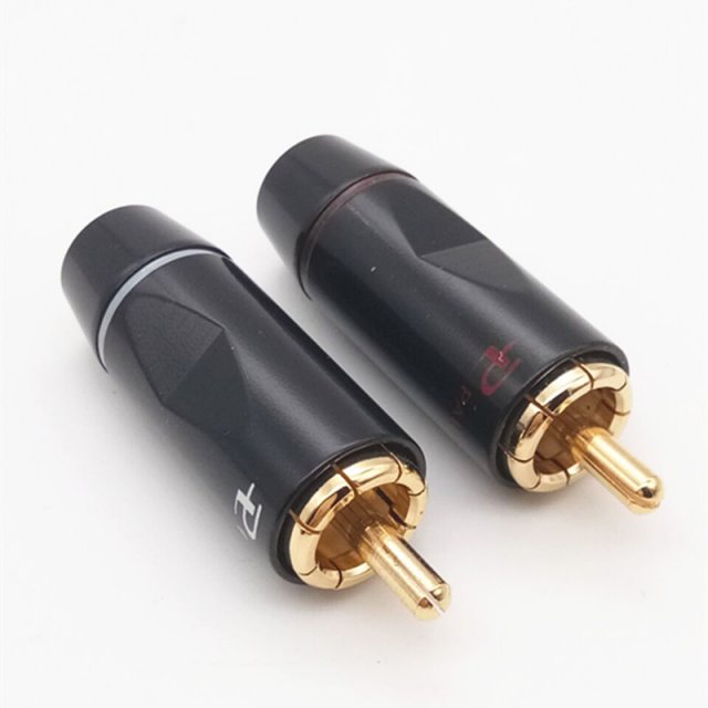 4pcs / set Budweiser RCA pure copper gold-plated plug coaxia - 图1